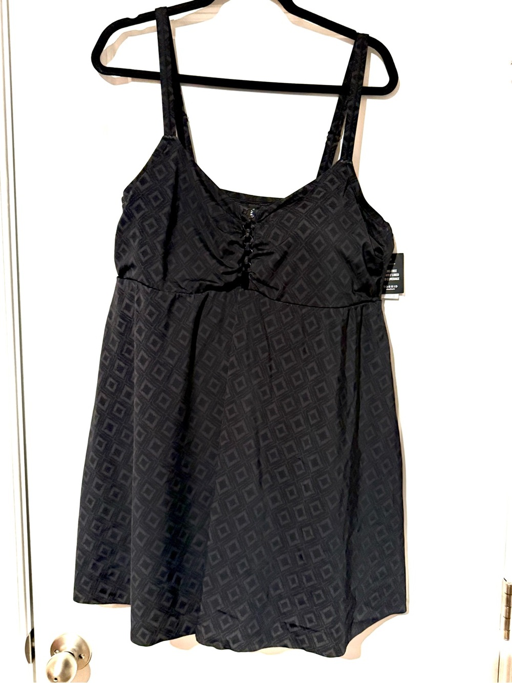 torrid Black Diamond-Print Chemise Swim dress